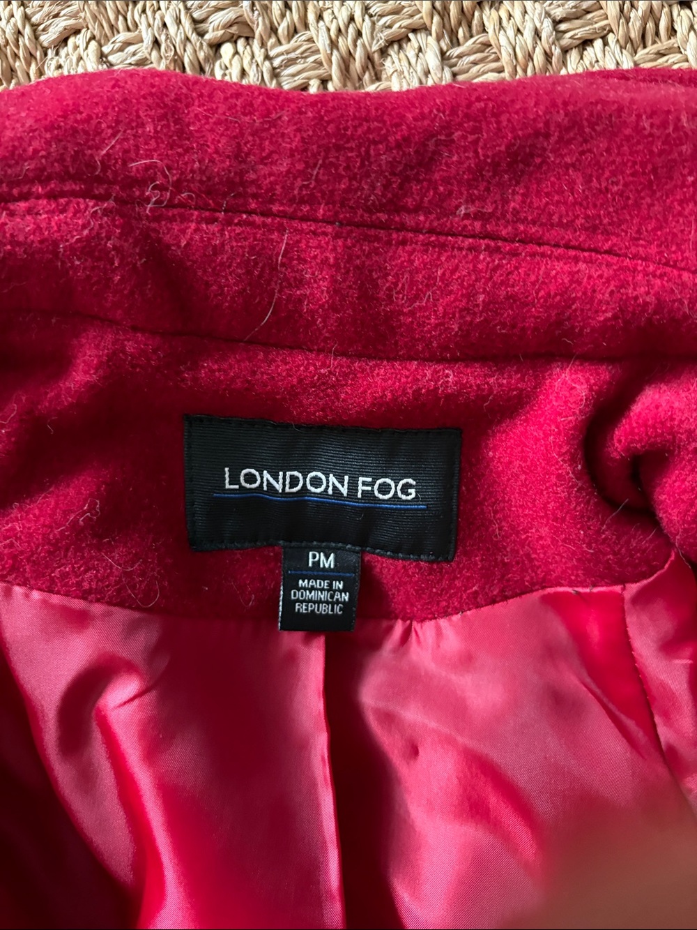 London Fog Women's Burgundy Red Pea Coat